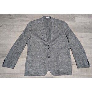 Nordstrom Signature Blazer Dondi Jersey Suit Jacket Linen Blend Mens Sz 46R Gray